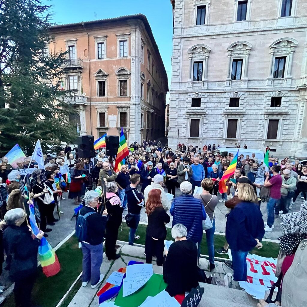 La manifestazione per la pace a Perugia